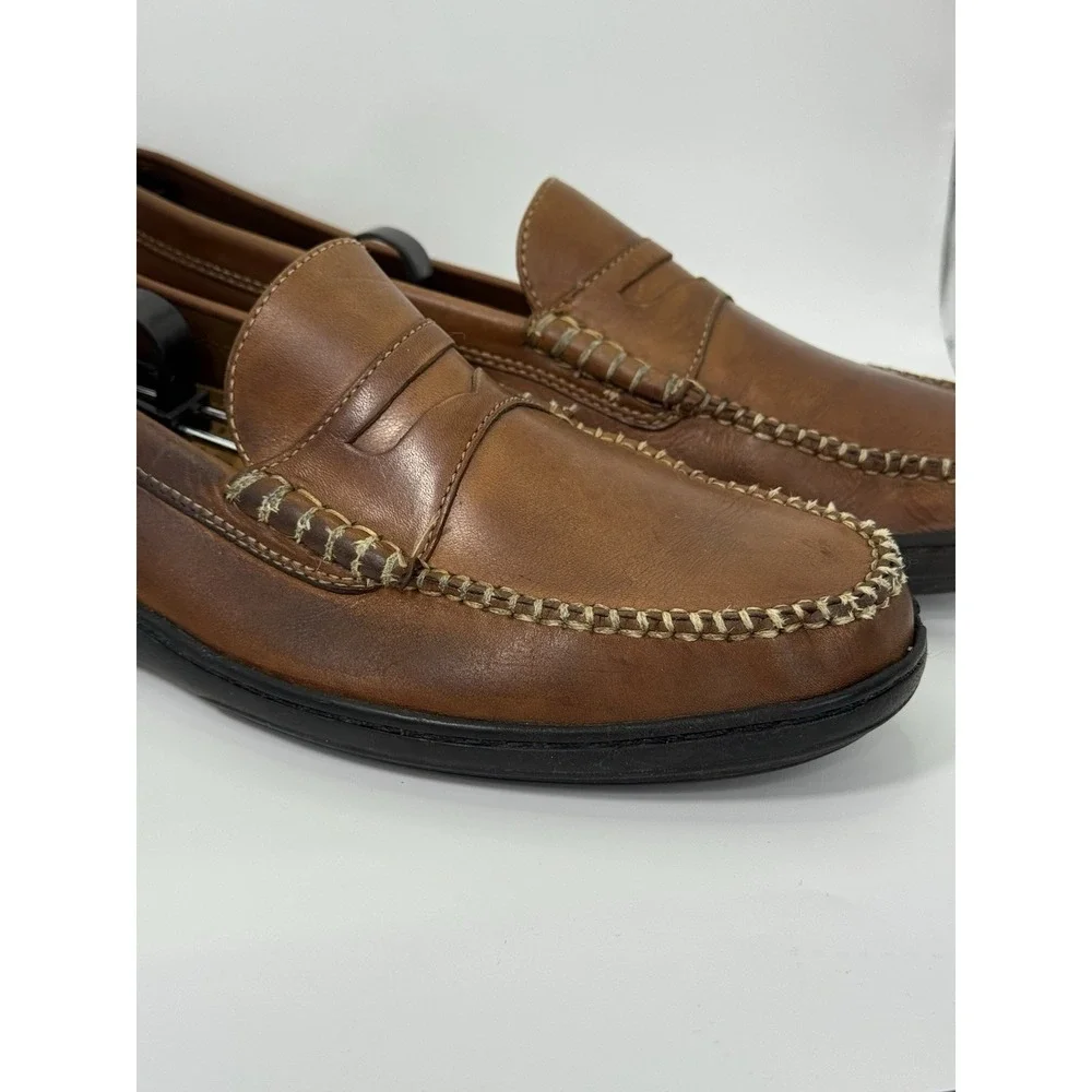 Cole‎ Haan Men's 10 Brown Leather Penny Loafers Slip On Casual Dress Shoes